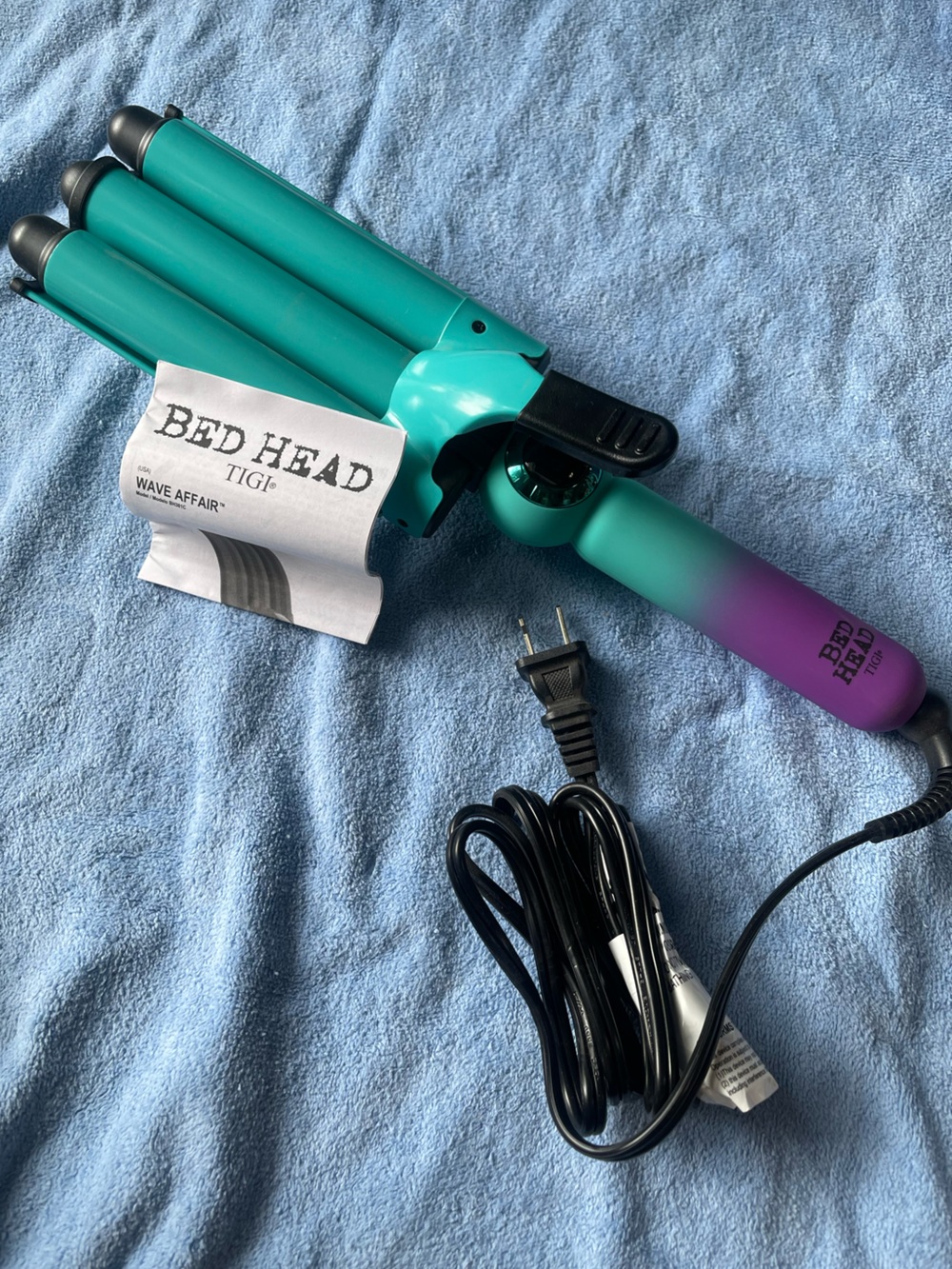 BedHead Wave Affair Triple Barrel Waver Teal to Purple